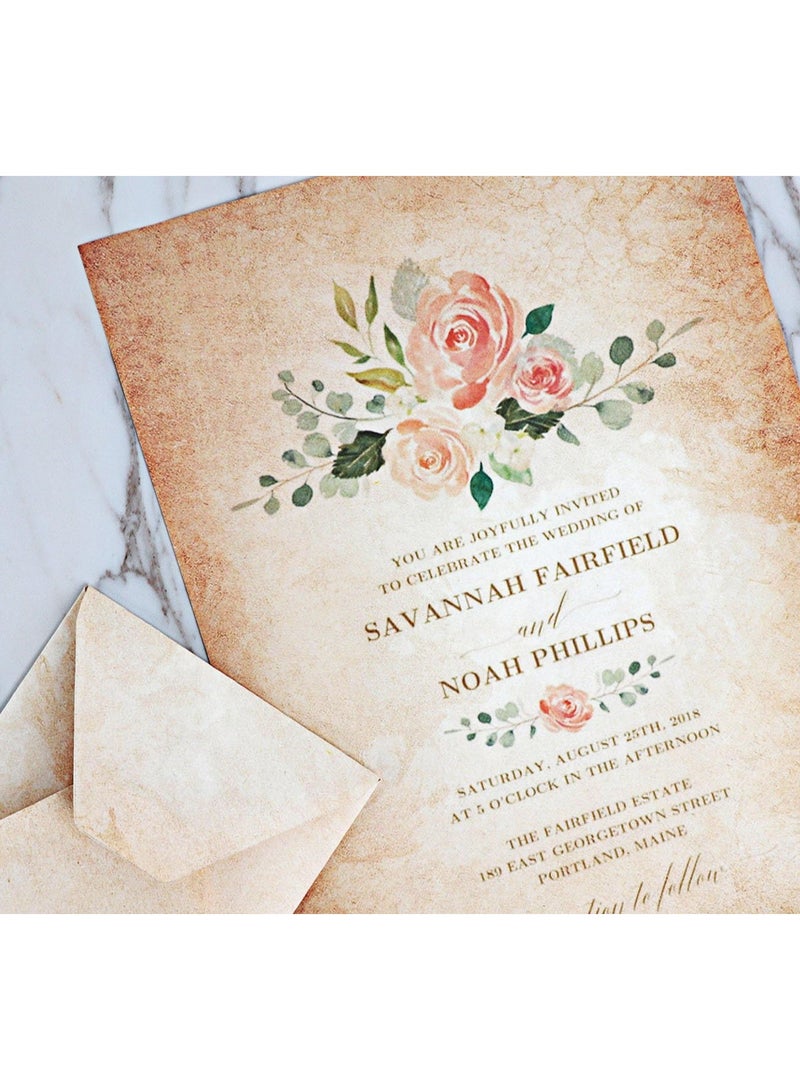 60 ورقة من ورقة الرسالة القديمة، A4 حجم ورقة الرسالة المطبوعة ذات الجانبين، DIN A4 100gsm، ورقة الكتابة القديمة القديمة، للكتابة والطباعة طابعات DIY (FG04-B) - Image 5